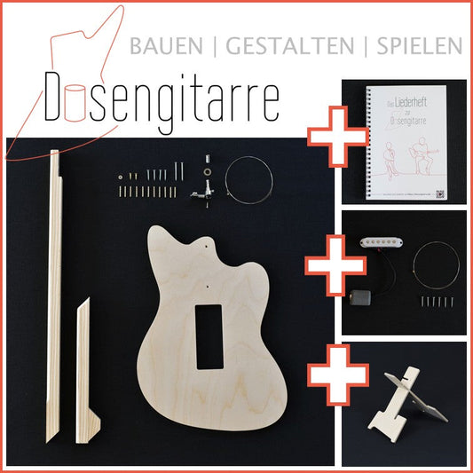 Geschenk-Bundle für E-Gitarristen Dosengitarre